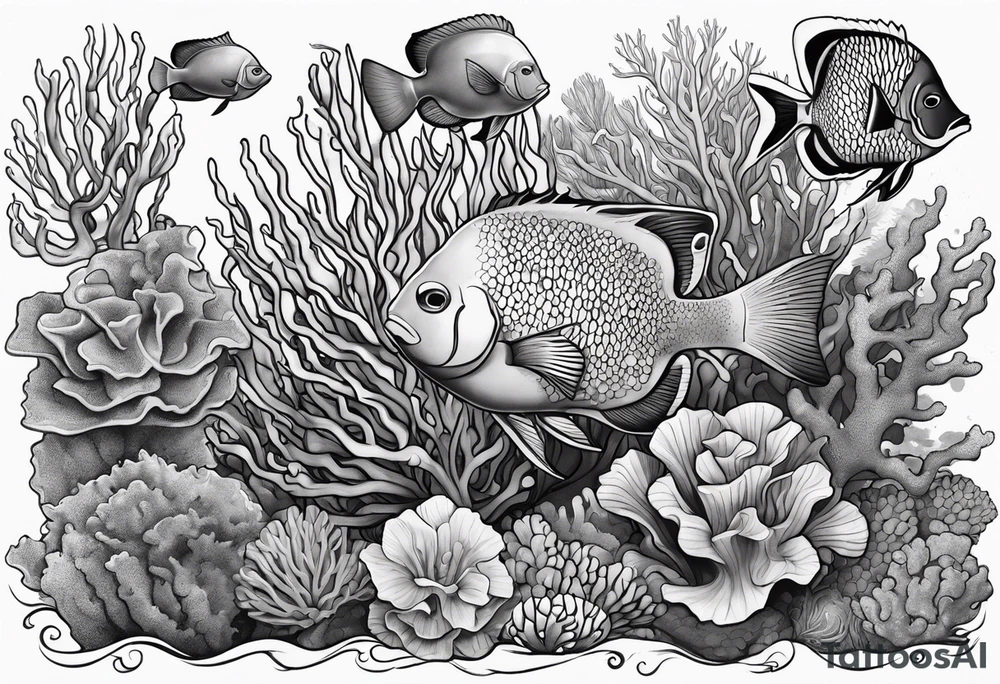 coral reef tattoo idea