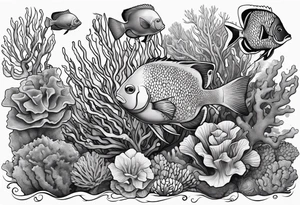 coral reef tattoo idea