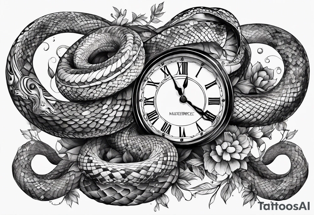snake dying time and space enthropy tattoo idea