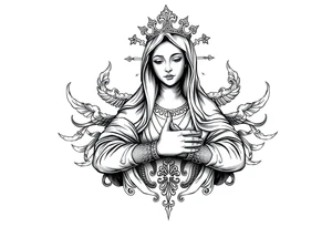 Russian orthodox virgin mary crossing arms tattoo idea