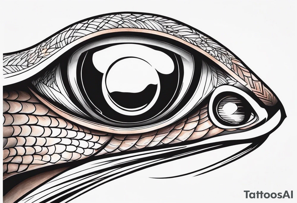 Side view of a Snake eye with copper iris tattoo idea