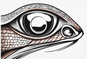 Side view of a Snake eye with copper iris tattoo idea