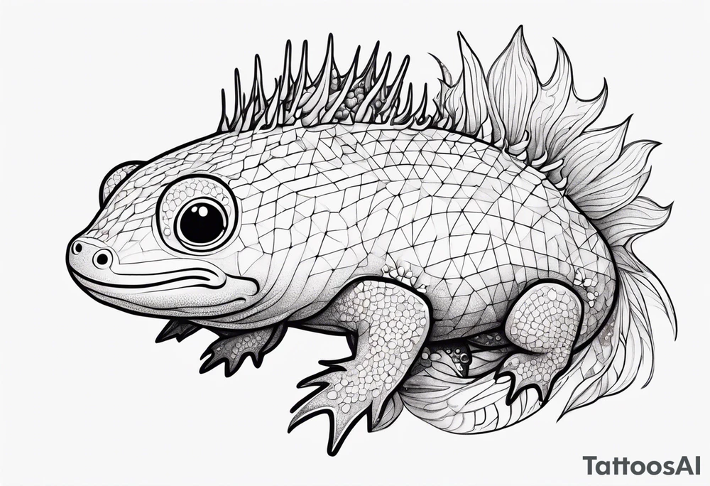 axolotl, cute tattoo idea