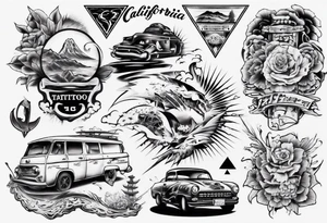 california and highway 1 tattoo idea