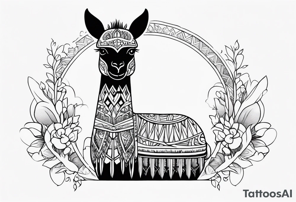 Stylized Llama tattoo idea