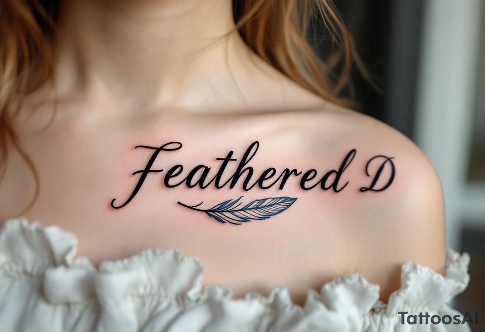 Feathered D – A soft, airy D made from layered feathers in white, soft brown, and dusty blue tones. tattoo idea