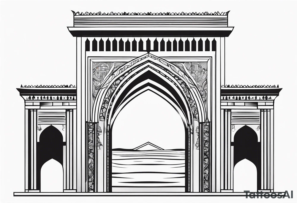 israel gate vector tattoo idea