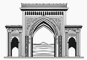 israel gate vector tattoo idea