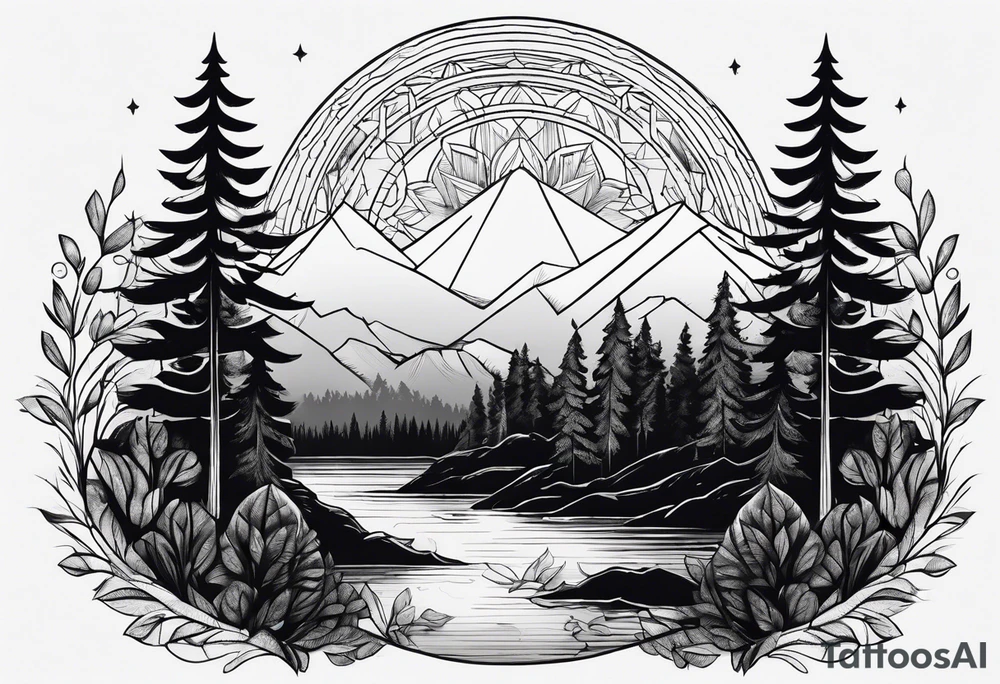 Low forest tattoo idea