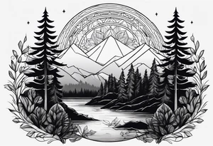 Low forest tattoo idea