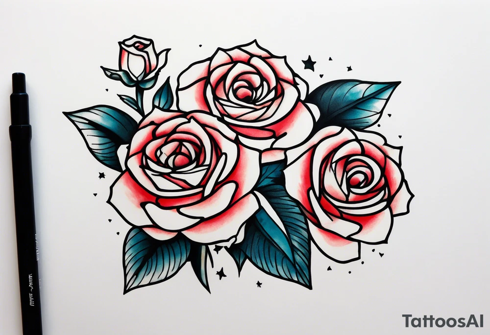Zwei Rosen mit Leuchtturm tattoo idea