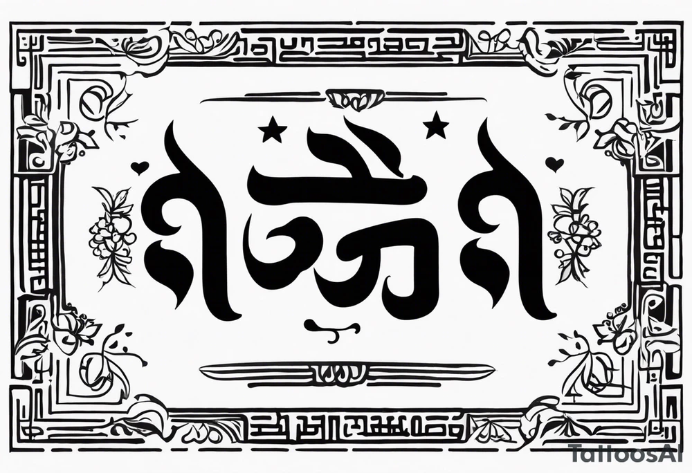 ਨਿਰਭਉ ਨਿਰਵੈਰ written in Gurmukhii Punjabi text. Add symbols for strength and love tattoo idea