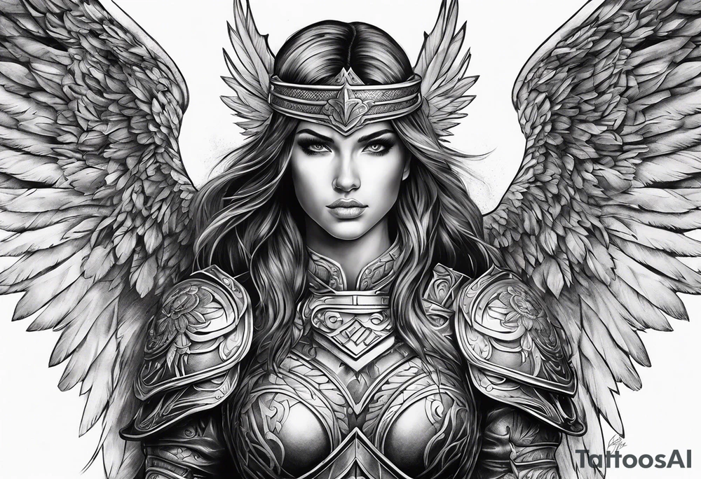 Angel warrior tattoo idea