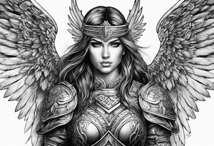 Angel warrior tattoo idea