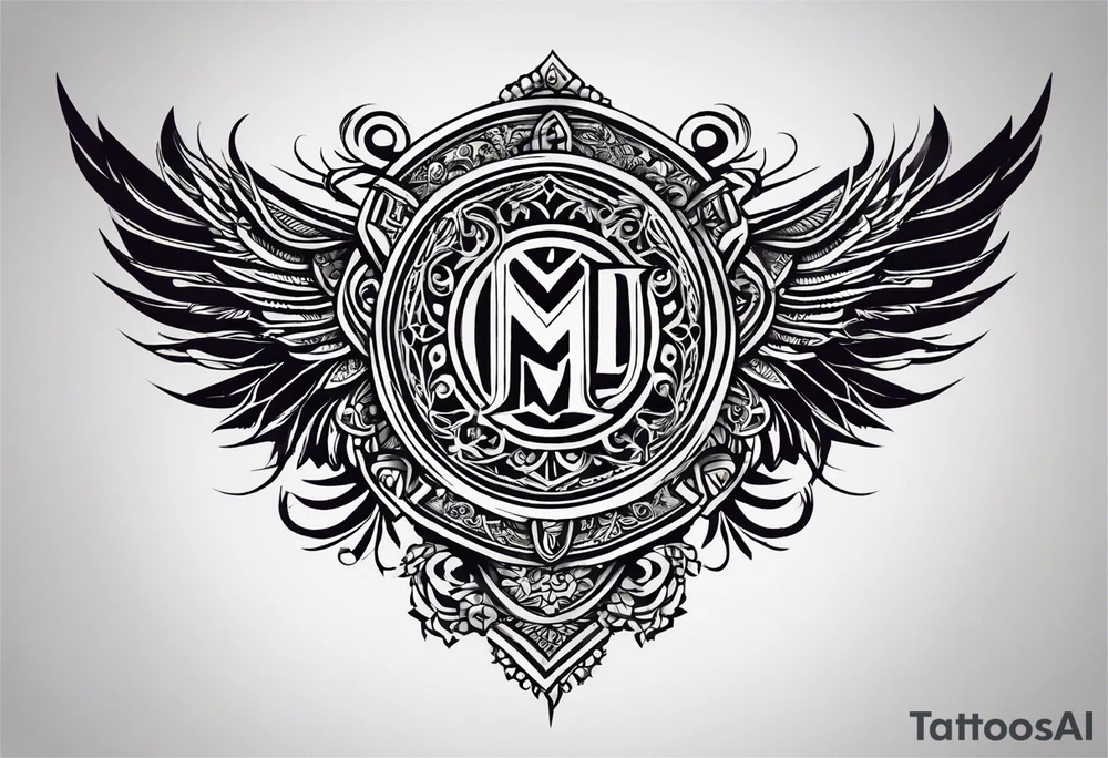 small tattoo on the forearm of a man with the initials MLJ, date of birth 22/09/22 in the style of a moluccan tattoo tattoo idea