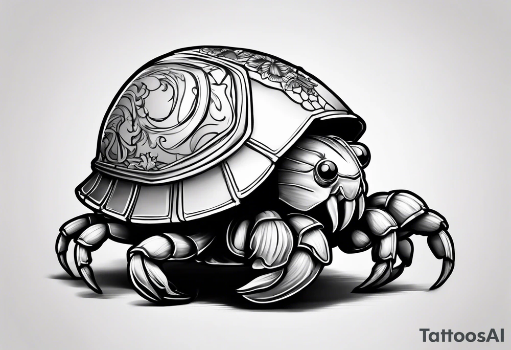 hermit crab wearing a storm trooper helmet tattoo idea