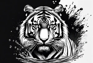 Tiger in water tattoo idea