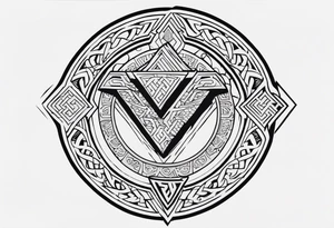 Valhalla  round shield axe
Valknut sword dragon tattoo idea