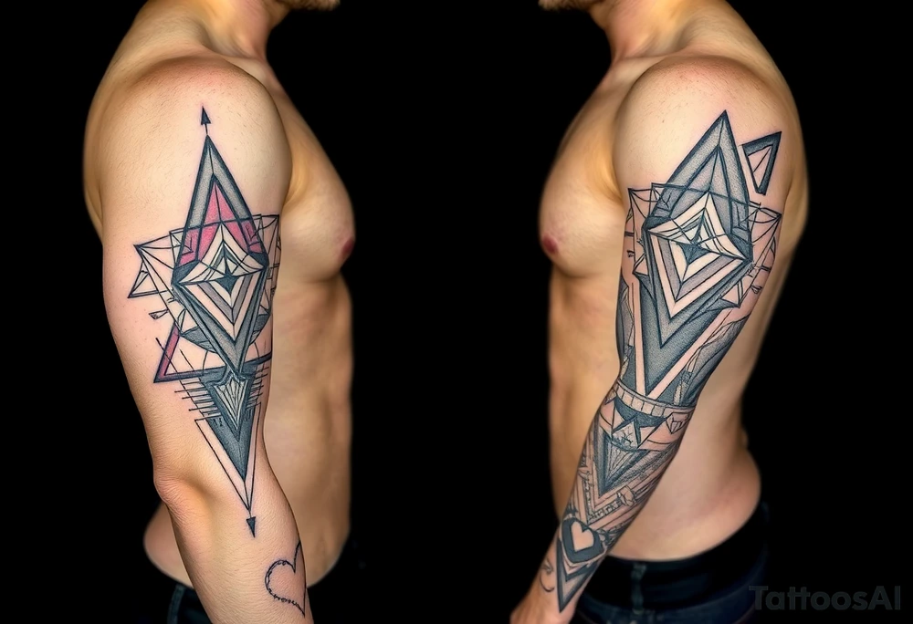 Geometry with love symbolism tattoo idea