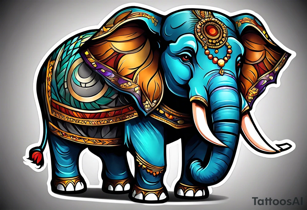 Angry elephant tattoo idea