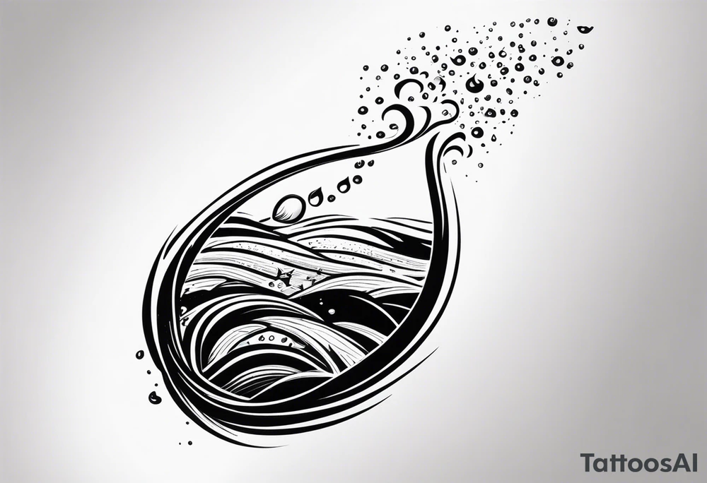 water drop falling into ocean tattoo idea