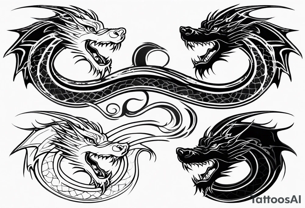 roaring dragons tattoo idea