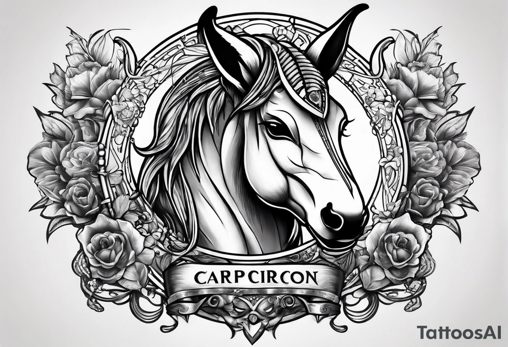 capricorn with sunglasses and shotgun tattoo idea
