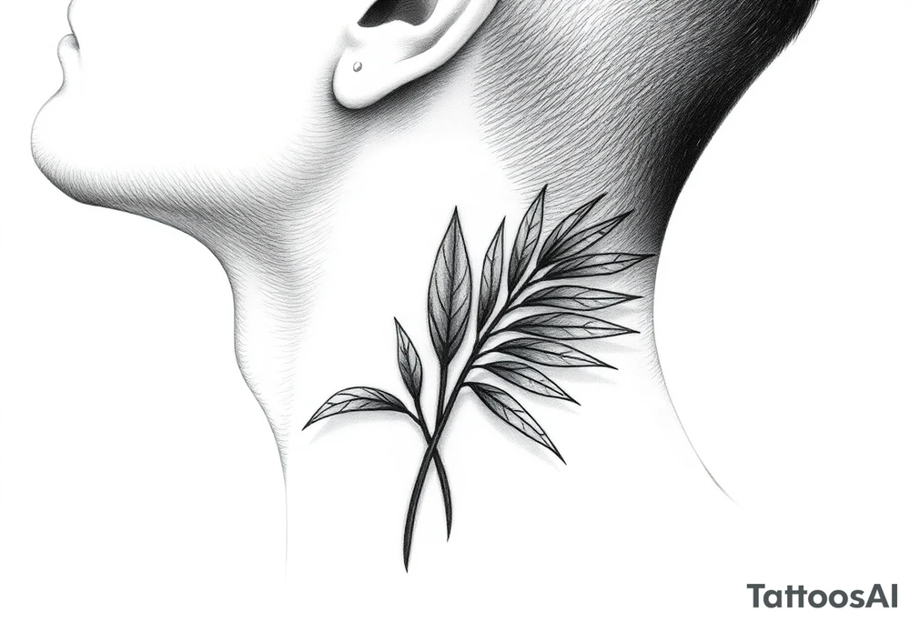 palm leaves neck tattoo tattoo idea