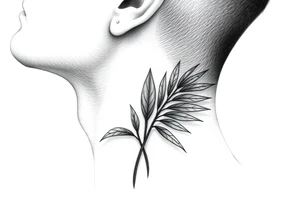 palm leaves neck tattoo tattoo idea