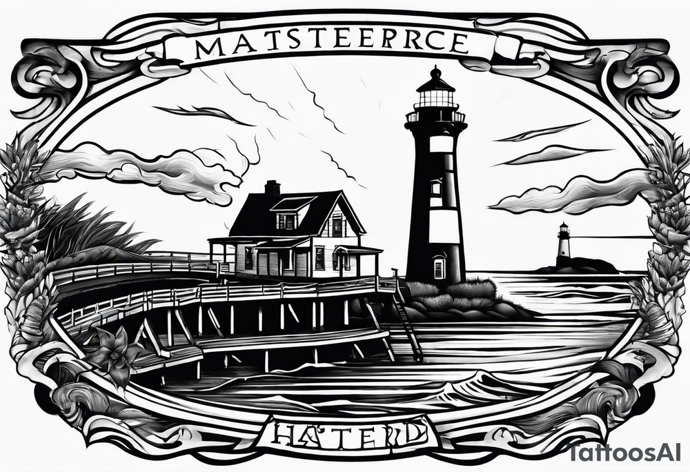 Hatteras island, lighthouse, and train tattoo idea Hatteras island, lighthouse, and train tattoo idea