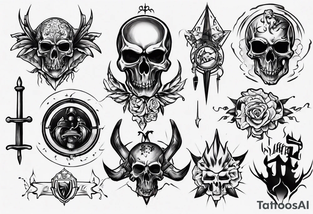 Sketches of black and black tattoo idea