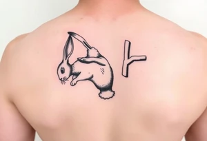 a bunny doing a back flip tattoo idea