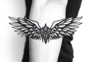 Freya norse goddess beautiful  full-body wings tattoo idea
