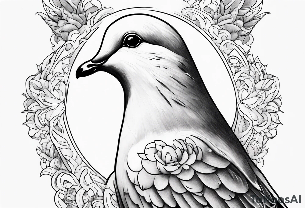 Dove on neck tattoo idea