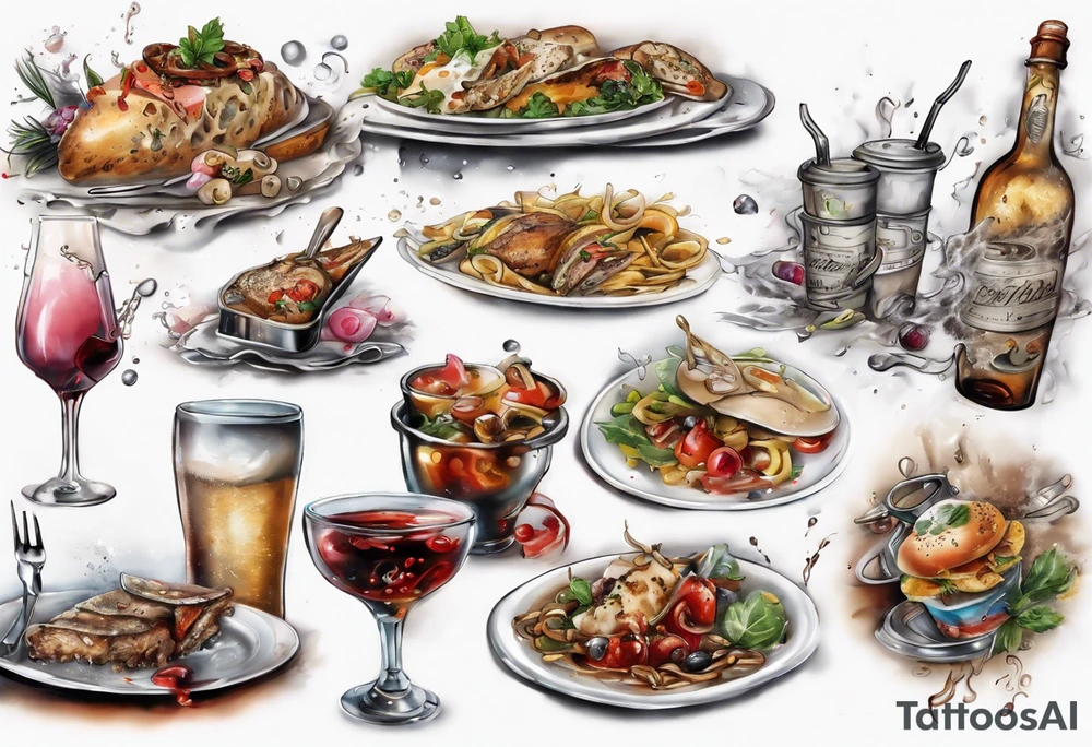 restaurant by Antoine Blanchard tattoo idea