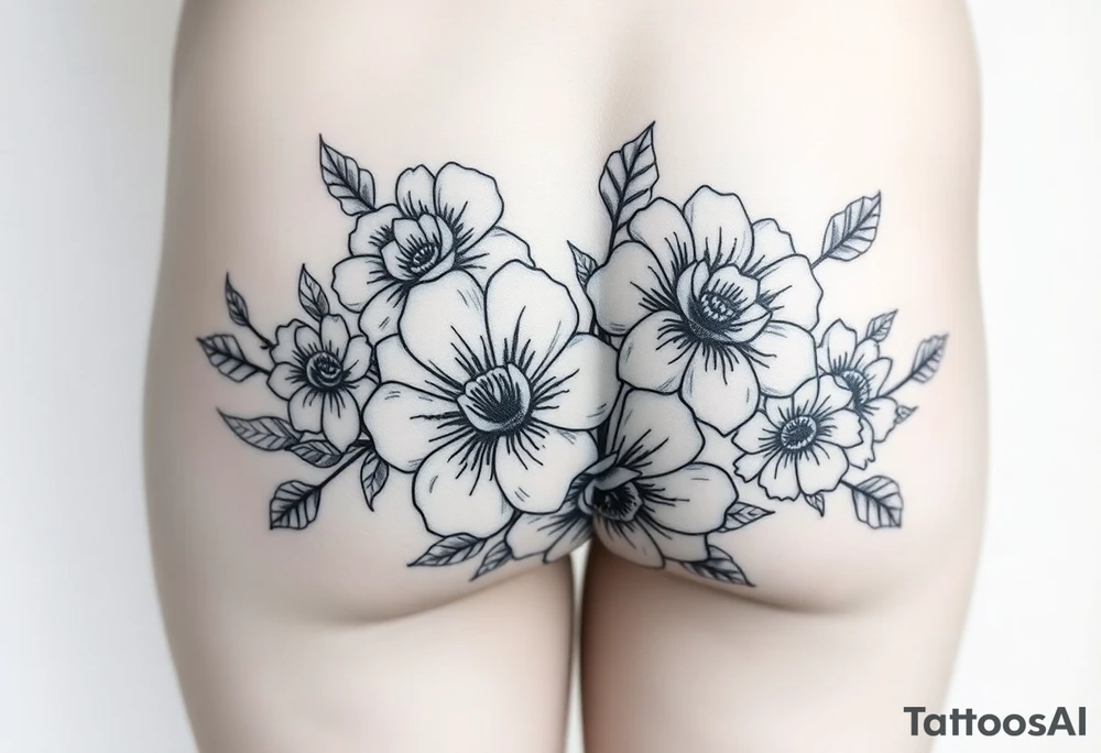 1, 2, and 4 
with flowers
for thigh for women tattoo idea