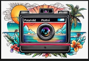 Polaroid with Aruba inside it tattoo idea