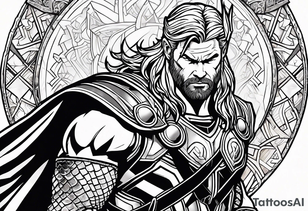 The Mighty Thor that looks like the Chris Hemsworth version tattoo idea