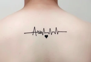 Name Aria to be written like a ECG with a little black heart at the end
Minimal tattoo for wrist tattoo idea