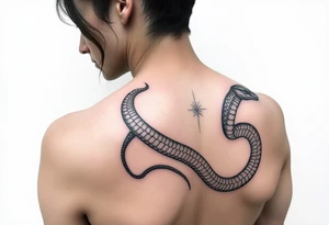 Profile of woman, with shoulder morphing into snake tattoo idea