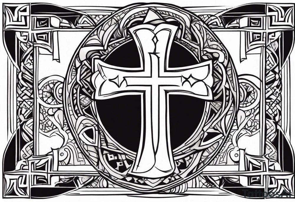 christian 
cross and caveman tattoo idea