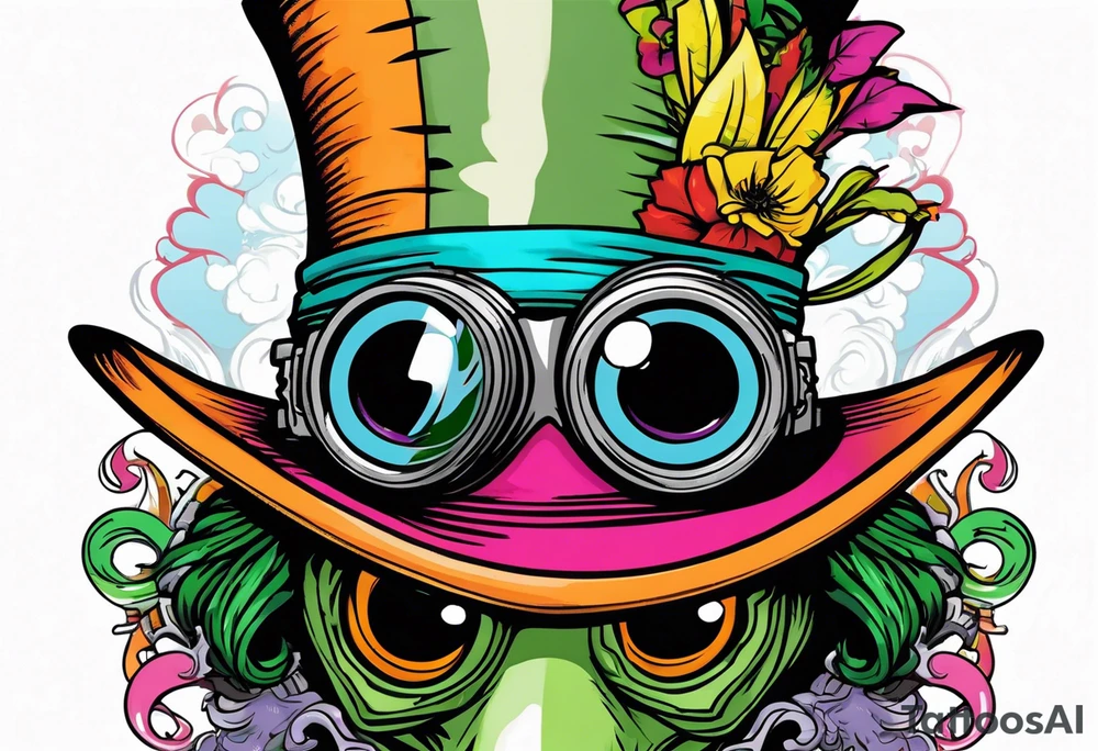 Mad hatter gas mask
Compass wonderland tattoo idea