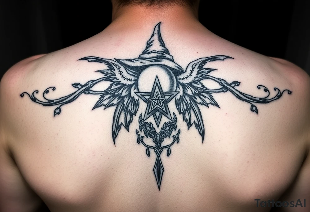 Witchy tattoo for my daughter born June 25, 2023 at 11:18 am in Potsdam NY with tarot involved tattoo idea