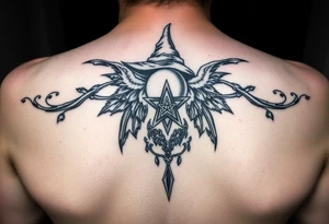 Witchy tattoo for my daughter born June 25, 2023 at 11:18 am in Potsdam NY with tarot involved tattoo idea
