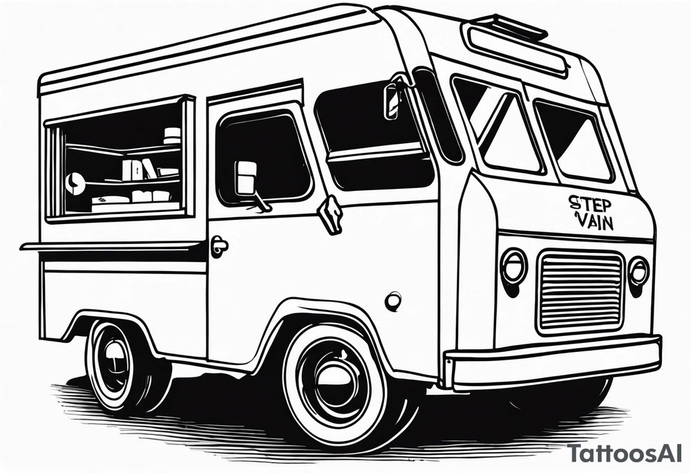 Step van food truck tatoo tattoo idea