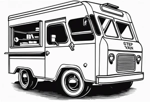 Step van food truck tatoo tattoo idea