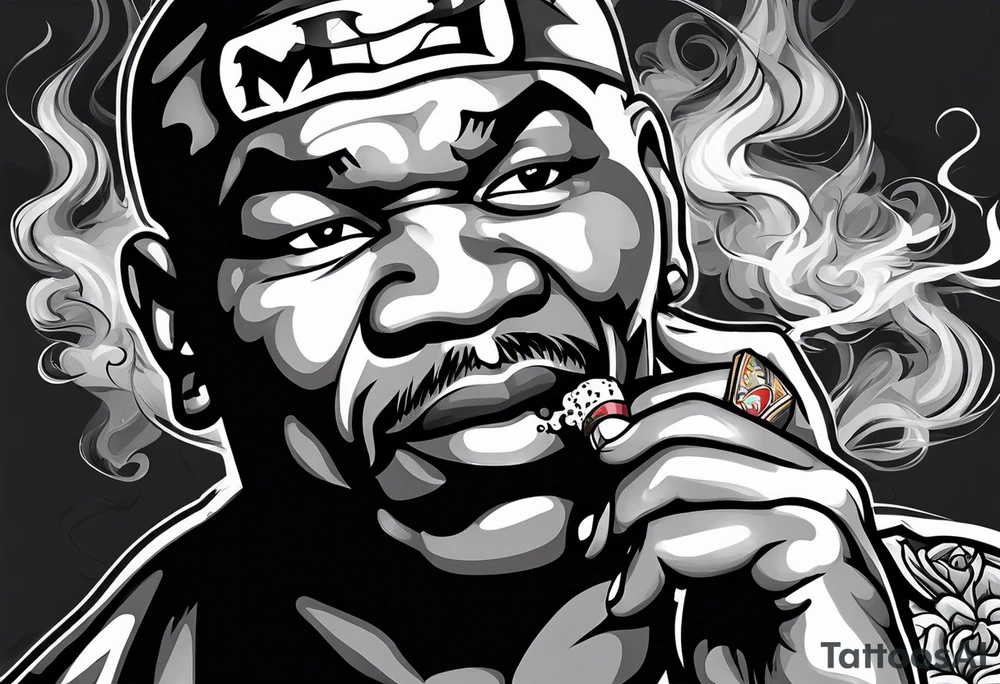 mike tyson smoking cigarette tattoo idea