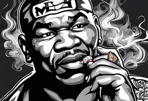 mike tyson smoking cigarette tattoo idea