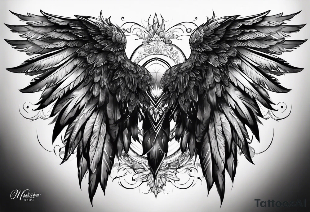 "one day, i am going to grow wings" with wings tattoo idea