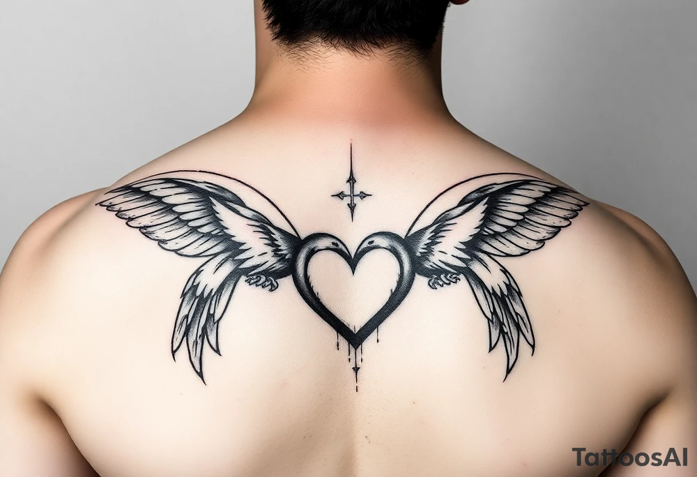 Gates of heaven Money Doves broken heart lonely tattoo idea